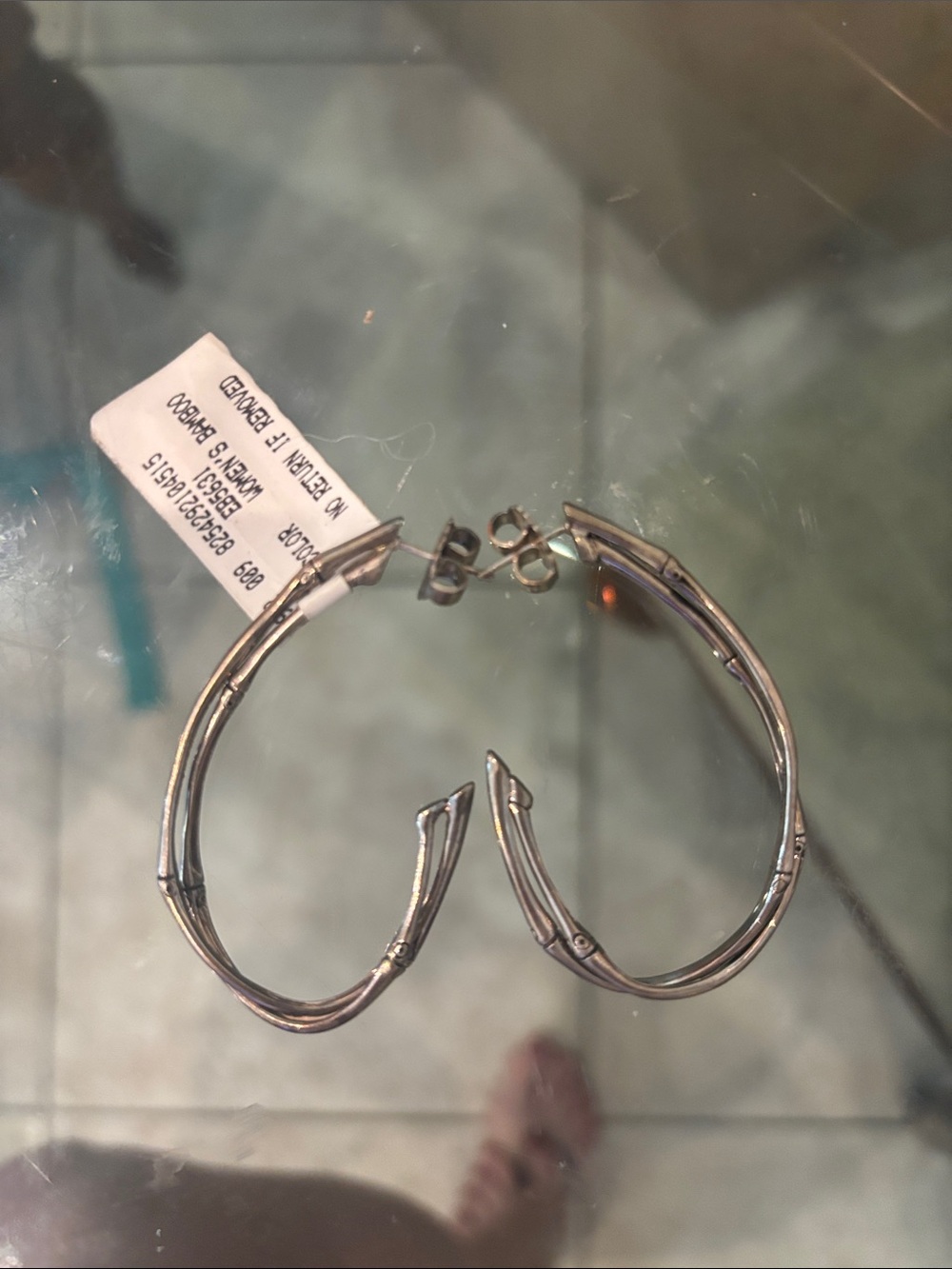John Hardy Silver Bamboo-Style Hoop Earrings - Women Accessories